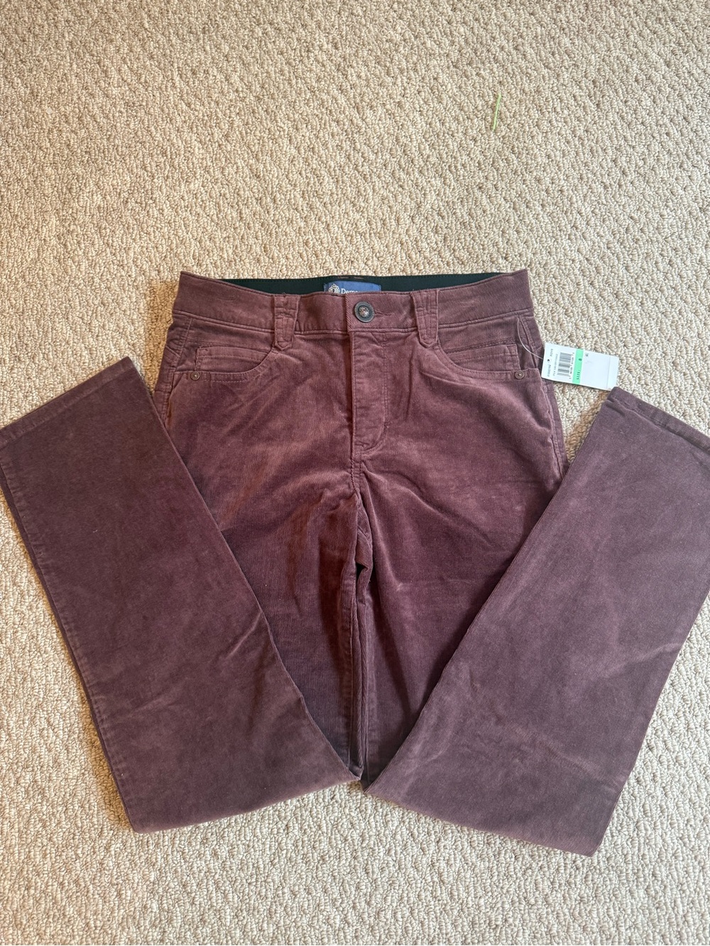 Democracy Straight Leg Corduroy Jeans in Burgundy